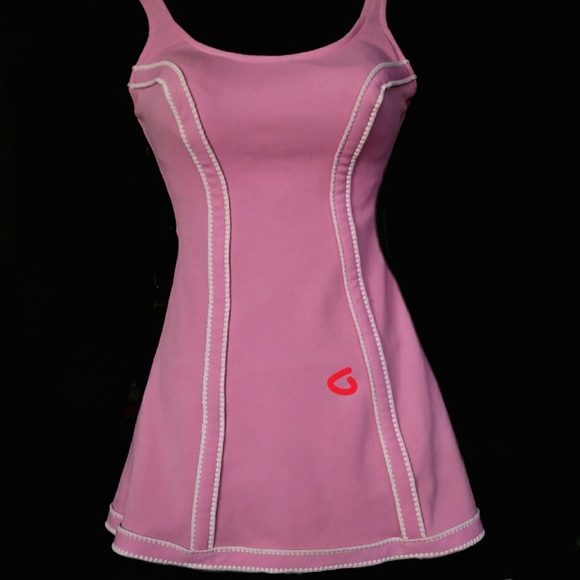 Vintage Pink One Piece Swim Dress - Picture 7 of 10